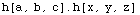 h[a, b, c] . h[x, y, z]
