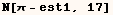 N[π - est1, 17]